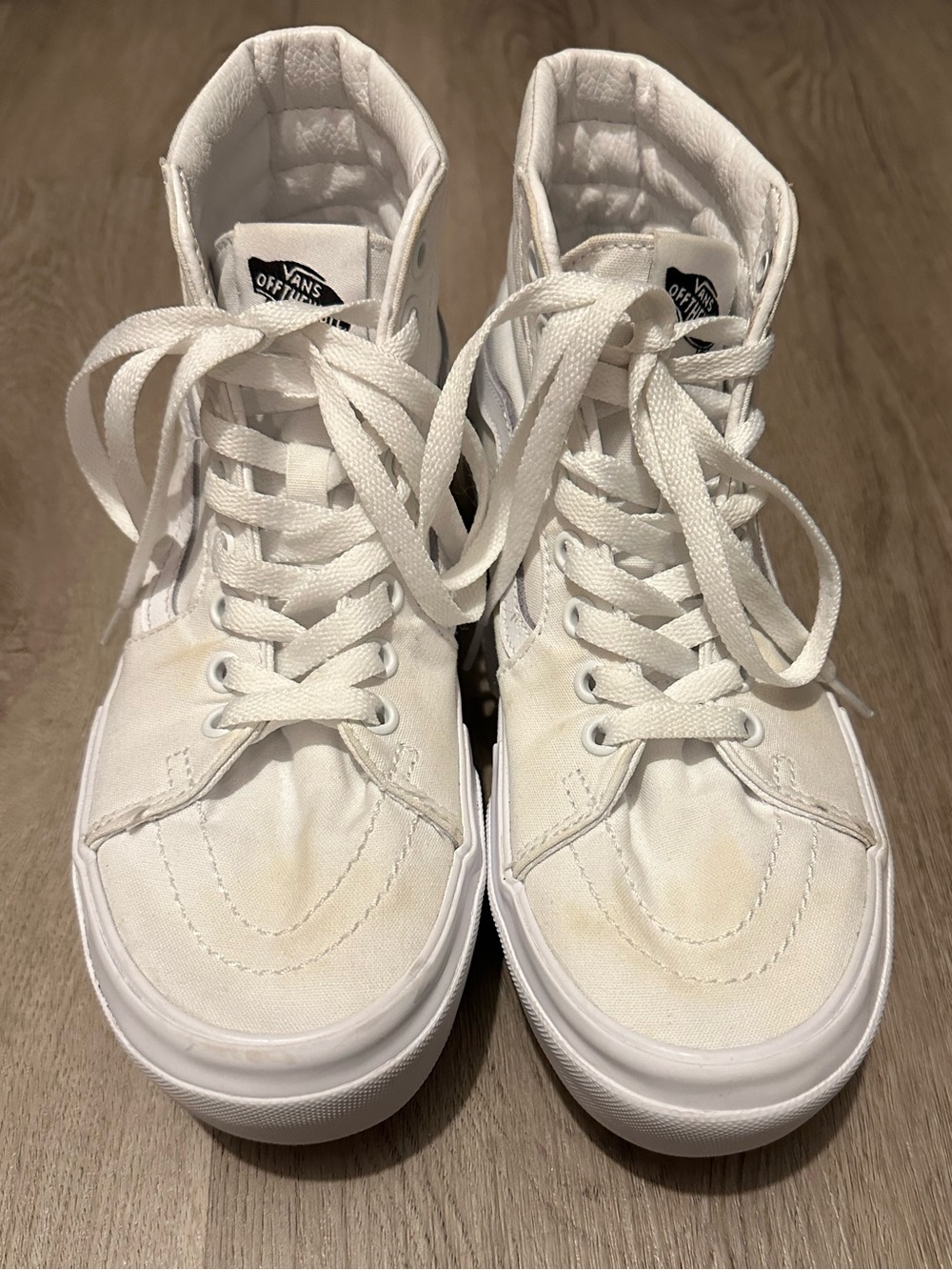 Vans White High-Top Canvas Sneakers - Women's